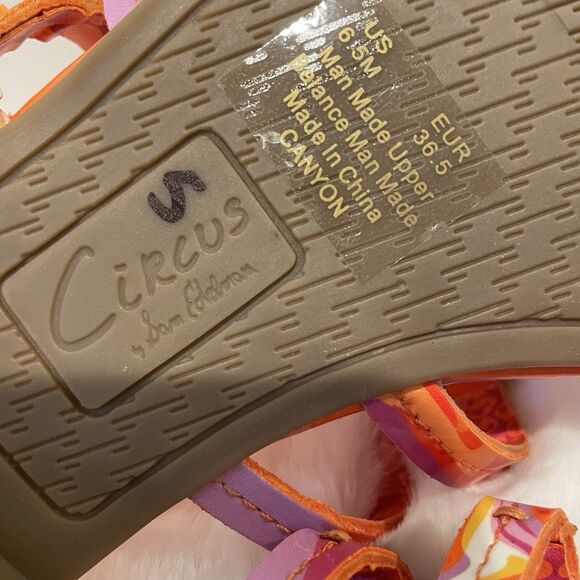 Women Shoes Sandals Size 6 1/2 Circus NY Sam Edelman OrangeMedallion Tie Dye NEW - Picture 7 of 12
